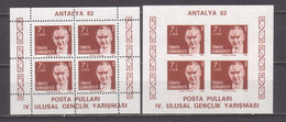 21467 Turchia. 1982 Esposizione Filatelica "Antalya 82" BF 24 + 24a MNH   (V) - Non Classés