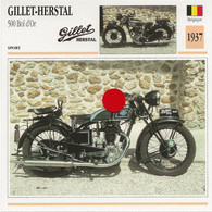 Transports - Sports Moto - Carte Fiche Technique Moto - Gillet Herstal 500 Bol D'or ( Sport )(Belgique 1937 ) - Motociclismo