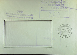 Fern-Brief Mit ZKD-Kastenstpl. "VEB Hohenbockaer Glassandwerke 7807 HOSENA" Aus HOSENA (LAUSITZ) 10.10.66 Nach Meissen - Briefe U. Dokumente