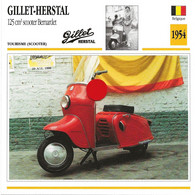 Transports - Sports Moto - Carte Fiche Technique Moto - Gillet-herstal 125 Scooter Benardet ( Tourisme)(Belgique 1954 ) - Motociclismo