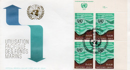 ONU - NAZIONI UNITE 1971 - GENEVE - UTILISATION PACIFIQUE DES FONDS MARINS - GINEVRA - USO PACIFICO DEI FONDALI MARINI - FDC