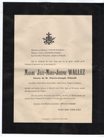 VP18.944 - CATELET ( Aisne ) 1901 - Généalogie - Faire Part De Décès De Mme Julie - Marie - Josèphe WALLEZ Vve POLLIN - Obituary Notices