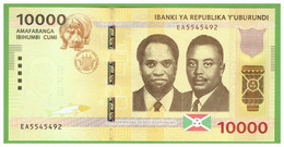 BURUNDI 10000 FRANCS 2015  P-54a  UNC - Burundi