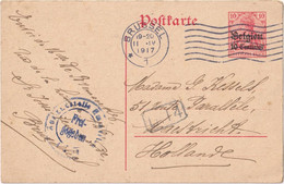 Stamped Stationery Belgium German Occupation - Sent From Brussel To Maastricht - Occupation Allemande