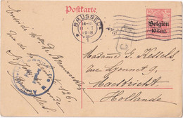 Stamped Stationery Belgium German Occupation - Sent From Brussel To Maastricht - German Occupation