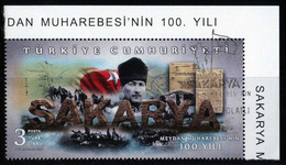 Türkiye 2021 Mi 4666 [Mint Cancelled] Battle Of Sakarya, Centenary | ATATÜRK, Flag, Map, Pitched Battle, Horse - Gebruikt