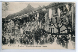 SUISSE GRUYERES Carte RARE Jour De Fete Dans La Rue De La Confirmation  Départ De Monsegineur L'Eveque  1910   D06 2019 - FR Fribourg