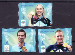 2246 Slowenien Slovenia 2021 Mi.No. 1494 - 1496 ** MNH Seria Olympic Gold Medal Tokyo Japan Rowing Cycling Climbing - Zomer 2020: Tokio