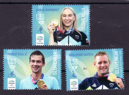 2246 Slowenien Slovenia 2021 Mi.No. 1494 - 1496 ** MNH Seria Olympic Gold Medal Tokyo Japan Rowing Cycling Climbing - Eté 2020 : Tokyo