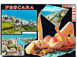 PESCARA (Italie), Pin-Up + 3 Vues, Ed. V.D.B. 1976 - Pescara