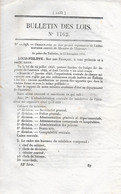 Ordonnace  De  1844 Concernant L'Organisation De L'Administration Du Ministère De L'Intérieur - Décrets & Lois