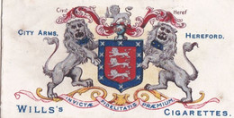 Borough Arms 1906 - 29 Hereford - Wills Cigarette Card - Original  - Antique - Wills