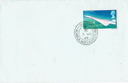 43158. Carta CHATTON (Alnwick North Humberland) England 1969.  CONCORDE Stamp - Covers & Documents