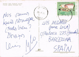 43163. Postal INARI (Finlandia) 1974. Vista Sol De Medianoche. MIDNIGHT SUN - Cartas & Documentos