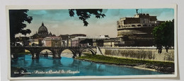 69037 Cartolina Fuori Formato - Roma - Ponte E Castel Sant'Angelo - VG Anni '60 - Ponts