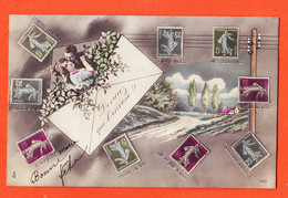X98165 ♥️ Langage Des Timbres DEVINEZ QUI VOUS L'ENVOIE  Bonne Fête De NÎMES 1913 MARIA à Louis CHAPSAL Le Pouget - Stamps (pictures)