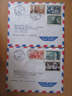 Série Inventeurs Célèbres N°1012 à 1017 Sur 2 Enveloppes Pour La Préfecture Du Mans - 1er Jour Province 7 Mars 1955 - 1950-1959