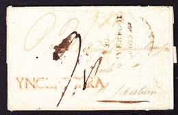 1802 Faltbrief Aus Liverpool Nach San Sebastian Mit Rotem Stempel "YNGLATERRA" - ...-1840 Préphilatélie