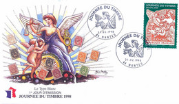 Enveloppe 1er Jour Journée Du Timbre 1998, Le Type Blanc, Oblitération Nantes, 1998 (YT 3135) - 1990-1999