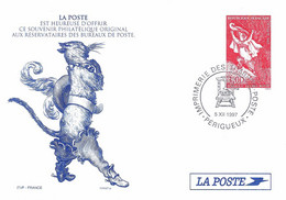 Carte Timbre Europa 1997, Le Chat Botté, Perrault Avec Timbre 3058 Imprimé, 1997 - Périgueux
