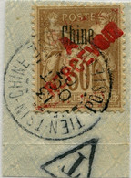 !!! CHINE. TAXE N°16 OBLITÉRÉE SUR FRAGMENT. SUPERBE - Portomarken