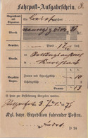 Bayern - Rothenfels 1871 Hds. Ortsangabe Fahrpostausgabeschein F. Wertbrief - Bavière