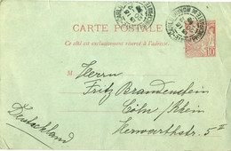 Monaco 1910 Postal Stationery 10c Prince Albert 1er  Koln Germany - Lettres & Documents