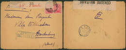 Guerre 14-18 - N°138 X2 Sur Lettre + Contenu Obl P.M.B. (1916) + Bandelette De Censure N°33 > Aardenburg + Censuur - Army: Belgium