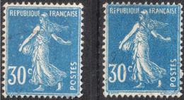 Semeuse 30c Bleu YT 192 Variété - Oblitérés