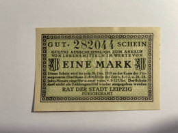 Allemagne Notgel Leipzig 1 Mark - Collections