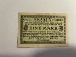 Allemagne Notgel Leipzig 1 Mark - Collections