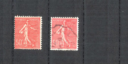 Semeuse Lignée 50c Rouge YT 199 Variété Sur 1 Timbre - Used Stamps