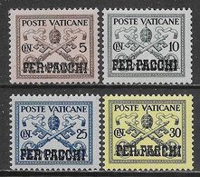 Vaticano Vatican 1931 Pacchi Conciliazione Soprastampato 4val Sa N.PP1-PP2,PP4-PP5 Nuovi MH * - Paquetes Postales