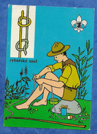 Scoutisme Illustrateur Rybarsky Uzel Scout Pêche à La Ligne Blason - Kresba E. Havlickové Praha - Editeur à Prague - Scouting