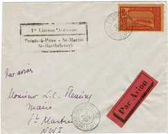CTN76- GUADELOUPE 1ère LIAISON POINTE A PITRE / ST.MARTIN JUILLET 1936 - Storia Postale