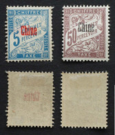 Chine Bureaux Français 1901 Taxes # 1 Et 6 - Nuevos
