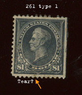 ONE $ Perry.   Sc. 261 Type 1 Ng. Cv= 1000,-$ As  Strange GUM    NEW PRICE = Cheaper - Unused Stamps