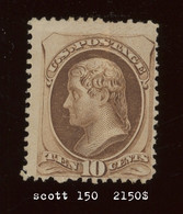 10c Brown   Sc. 150 Ng.  Cv= 2150,-$ As  NO GUM.  Sign By Expert Brun - Unused Stamps