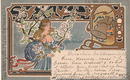 *** ILLUSTRATEUR ***  Illustrateur  L GAUVY  Art Nouveau - Superbe - Précurseur Timbré 1899 - Avant 1900