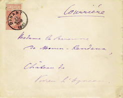 Envelloppe Adressée A La Baronne De Monin Rendeux Chateau Vivier L'agneau Courriere Postée De Dinant 1897 - Assesse