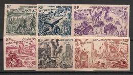 GUADELOUPE - 1946 - PA N°Yv. 7 à 12 - Tchad Au Rhin WW2 - Non Dentelé / Imperf. - Neuf Luxe ** / MNH / Postfrisch - Posta Aerea