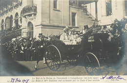 Royauté - Carte Photo - Roi Et Reine Du Danemark à Longchamp - 16 Juin 1907 - Queen Et Madame Fallières Acclamés - Koninklijke Families