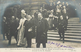 Royauté - Carte Photo - Roi Et Reine Du Danemark à Longchamp - 15 Juin 1907 - Sortie Du Musée Du Luxembourg - Royalty - Koninklijke Families