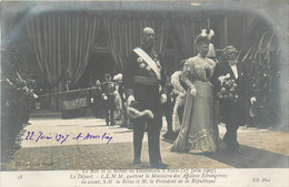 Royauté - Carte Photo - Roi Et Reine Du Danemark à Paris - Juin 1907 - Le Départ - Sortie Ministère Affaires étrangères - Koninklijke Families