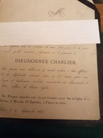 Dieudonnée Charlier, épouse François Fostier, Dcd En 1874  -  Thuin - Avvisi Di Necrologio