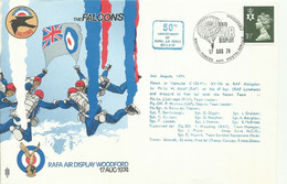 GRAN BRETAÑA,  CARTA  CONMEMORATIVA   AÑO   1974 - Parachutting