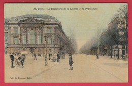 Lille - Le Boulevard De La Liberté Et La Préfecture ... Carte Toilée - 1912 ( Voir Verso ) - Lille