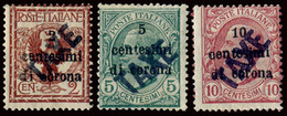 ITALIA TRENTINO-ALTO ADIGE 1918-19 SEGNATASSE PROVVISORI 3 VALORI NUOVI LINGUELLATI OFFERTA! - Trentino