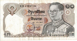 Thailand 10 Baht Bankbiljet Banknote Billet - Thaïlande