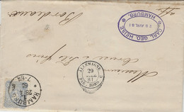 1881- Lettre D'HAMBURG  Affr. 20 Pf  Pour Bordeaux - Entrée  ALLEMAGNE / PAR. BORD. C Noir - Marques D'entrées